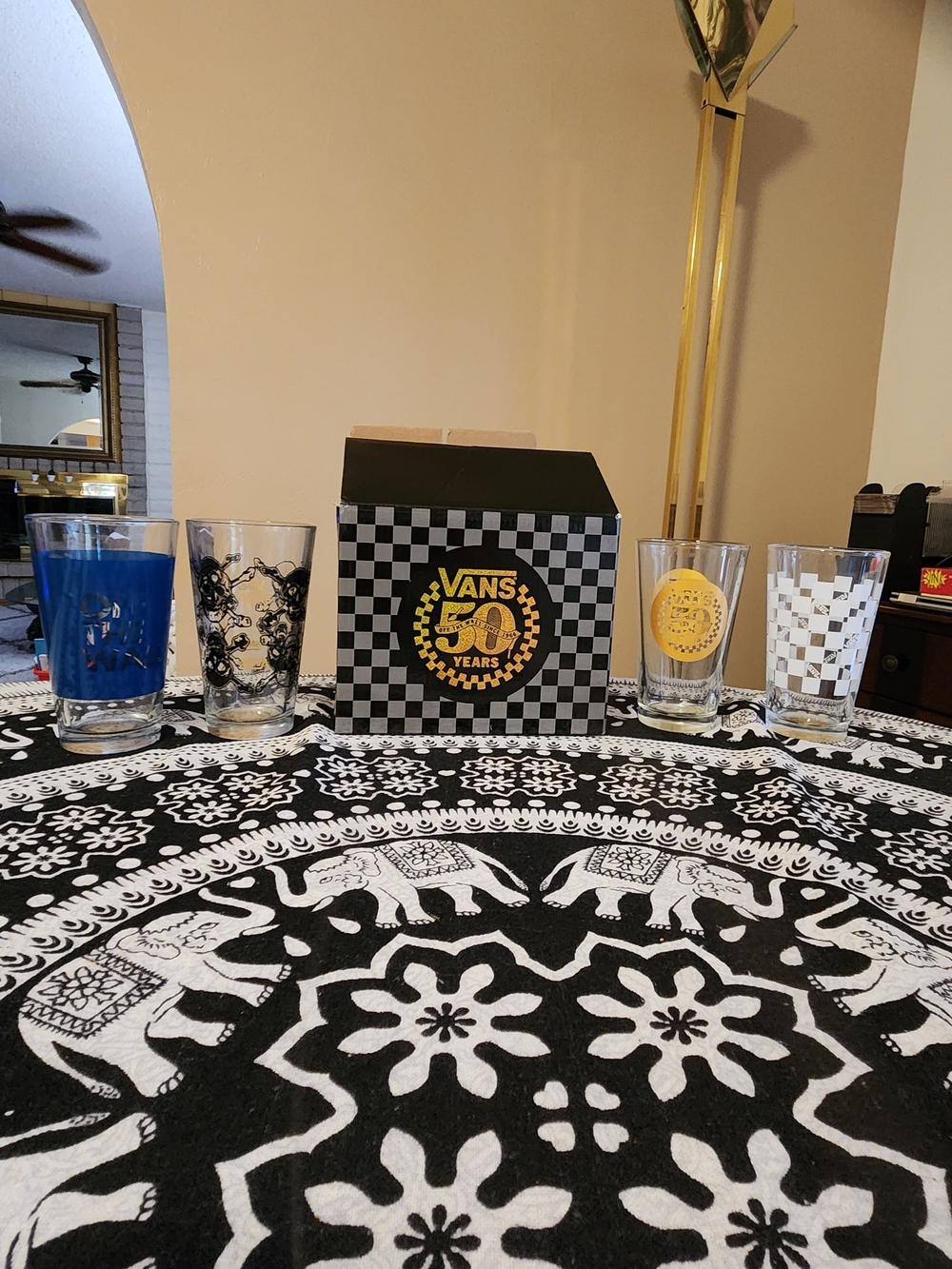 Vans 50th Anniversary Checkerboard Glass Set - Black, White & Yellow